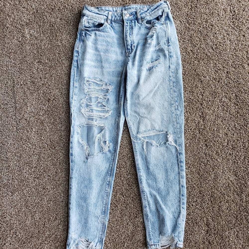 American Eagle stone washed jeans.